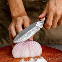 Cuchillo de Acero Inoxidable de Patrón de Pluma Cuchillo de Chef para Carne, Verduras, Frutas - details 7