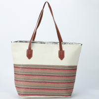 Bolsa de playa a rayas 2024, bolso de hombro para las axilas, bolso de lona informal de gran capacidad. - details 25