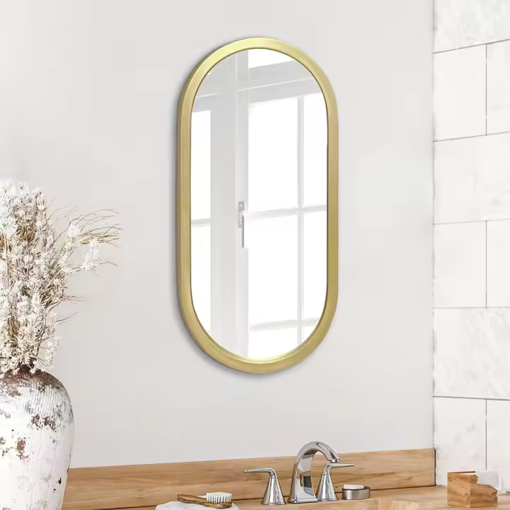 Marco negro decorativo para salón, recibidor, dormitorio - Cristal resistente - Espejo de pie grande - Forma rectangular - 1