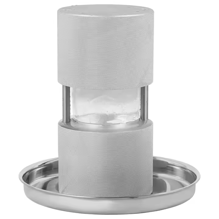 SucceBuy Ice Ball Press Máquina para hacer bolas de hielo de 2,4 pulgadas, kit de prensa de esferas de hielo de aleación de aluminio para aviones con pinzas y bandeja de goteo, plateado - 1