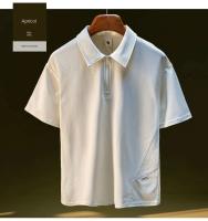 Polo de verano para hombre, camisa informal holgada de manga corta, cremallera de cuello medio, diseño de cárdigan, transpirable, 2025 - details 5