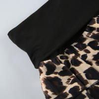 BUNO-minifalda Vintage con estampado de leopardo, faldas de capas de cintura baja, Color marrón contrastante, Fairycore, Grunge - details 9