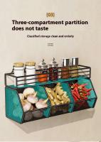 Iluminación de pared ba, organizador de cocina, cebolla, jengibre, condimentos, especiero, sin lavar, drenaje de frutas y verduras - details 4