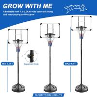 Baloncesto portátil de altura ajustable de 7 pies a 9 pies con tablero transparente de 32 pulgadas y ruedas para jóvenes adultos en interiores y exteriores, 230 cm-280 cm - details 1