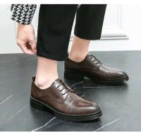 7236 Zapatos formales de cuero genuino para hombres de negocios, cómodos y elegantes a la moda - details 5