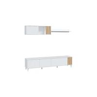 Muebles TV de Comedor Kaway Color Roble Nodi y Blanco Artik 35x180x28 cm - details 7