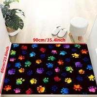 1 Alfombra De Puerta Con Patrón De huelas Coloridas, Antideslizante, A Prueba De Aceite, Alfombra Impermeable - details 7