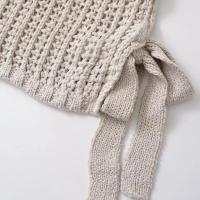 2025 suéter de punto para mujer con tirantes laterales, cuello redondo, manga corta, jerséis femeninos, Tops elegantes, moda - details 5