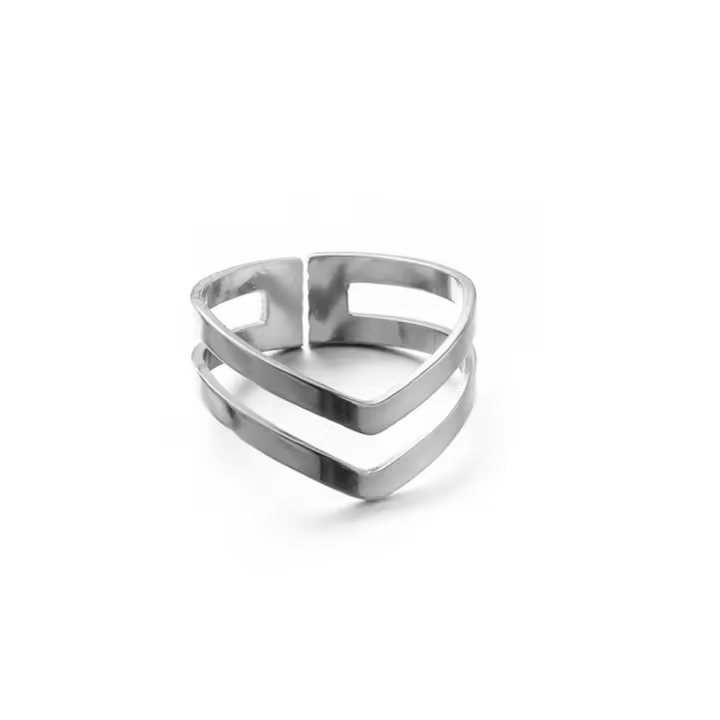 Anillos abiertos coreanos de onda Simple para mujer, sortija informal geométrica de Color dorado de acero inoxidable, regalo de joyería minimalista 2022 - 1