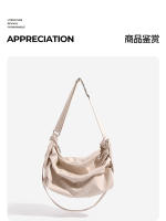 Bolso Cruzado de Gran Capacidad Diseño Plisado en Forma de Cordón Método de Espalda Múltiple - details 15