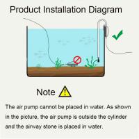 Bomba de aire portátil USB para acuario, aireador de plástico de ahorro de energía, silenciosa con piedra de aire, bomba de oxígeno para pecera para pesca - details 1