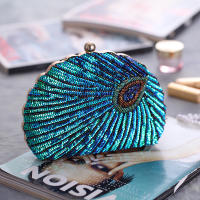 Bolso de mano con forma de concha para mujer, monederos de lentejuelas, bolsos de diseñador de lujo, bolso de noche bordado Retro, bolso de fiesta femenino - details 1