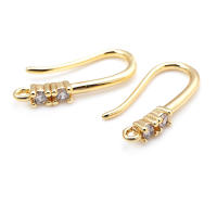 Ganchos de Pendientes de Brasso Dorado 18K con Zirconia Accesorios de Joyería DIY de Alta Calidad para Mujeres - details 25