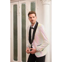 Blazer de lentejuelas brillantes para hombre, Chaqueta de traje de un botón - details 2