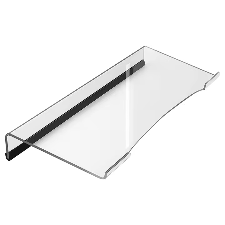 Soporte de acrílico para teclado de ordenador, soporte de acrílico inclinado para teclado transparente para escritura ergonómica, escritorio de Oficina B - 1