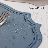 Elegante Juego de Manteles de Comedor de Cuero Falsio 1/4/6PCS Diseño de Forma PU - details 7