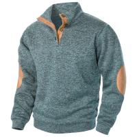 Top de suéter de punto casual de manga larga con cuello levantado para hombre de otoño e invierno - details 25