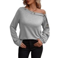 Nuevo Top de manga larga con hombros descubiertos y botones a la moda para mujer - details 2