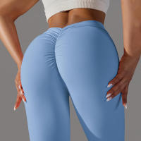 Pantalones de yoga con espalda en V para mujer, leggings sexys para entrenamiento Fiess, gimnasio, correr, cintura alta - details 52