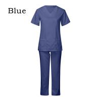 Uniforme de trabajo de enfermera de manga corta con cuello en V de color sólido para mujer, conjunto de ropa de trabajo de enfermería médica para médico de hospital, ropa de cirugía Dental - details 9