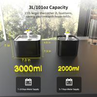 Fuente de agua Crystal Cat de acero inoxidable, fuente para mascotas de 101 oz/3 L con luz LED para gatos y perros - details 2