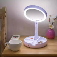Espejo Cosmético LED Portátil de Sobremesa con Luces, Espejo Plegable Vertical de Doble Cara - details 1