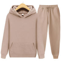 Sudadera con capucha de lana para hombre, suéter de Color sólido, traje deportivo, primavera y otoño, 220g - details 2