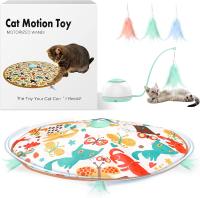 ATUBAN Automatic Motion Cat Toys-4 Modes Interactive Motorized Wand Toys,3 Feathers,Electronic Exercise Pet Toy for Indoor Cats - details 0