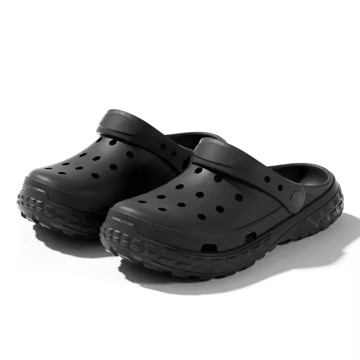 Zapatos con agujeros de verano para playa, zapatillas unisex con parte inferior gruesa para exteriores, sandalias cómodas para interiores y exteriores a la moda - 1