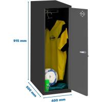 Taquillas Vestuario Pequeña 915x400x500 mm Amario Metalico Pequeño Incluye Llave Antracita Simonlocker - details 1