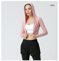 Chaquetas deportivas para mujer Tops con capucha de yoga con cremallera - details 8