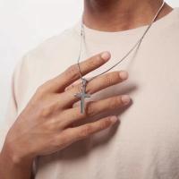 día del padre,Collar con colgante de Cruz de acero inoxidable clásico, regalo del Día del Padre para papá,bautizo - details 3