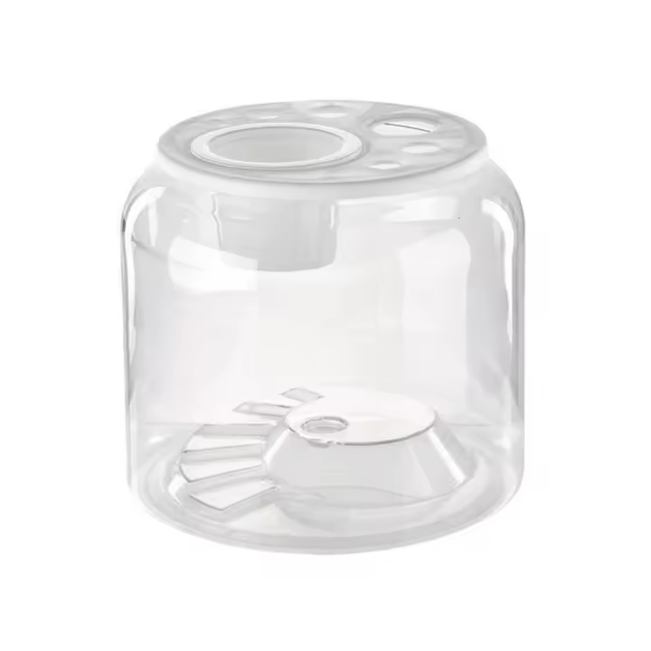 Macetero hidropónico, jarrón redondo transparente para pecera, tanque de tortuga de escritorio irrompible de plástico con cubierta, pecera dorada para el hogar - 1