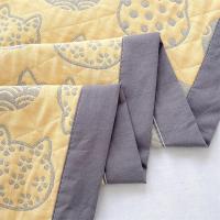 Manta de Algodón Puro Diseño de Gato en Cuadros Amarillo Tamaño de Cama Rey Ideal para Verano - details 2
