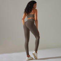 Conjunto de Yoga Sin Costuras para Mujeres Chaleco de Entrenamiento, Pantalones, Sujetador, Shorts de Gimnasio, Leggings de Correr de Cintura Alta Conjuntos Deportivos - details 23