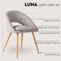 Pack de 2 sillas Acolchadas y tapizadas en Tela para salón, Comedor o Dormitorio - details 3