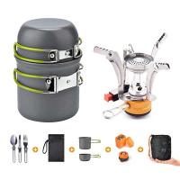 Funda para olla de estufa de camping de 10 piezas, tenedor y soporte de almacenamiento, utensilios de cocina para exteriores, senderismo, picnic, - details 0