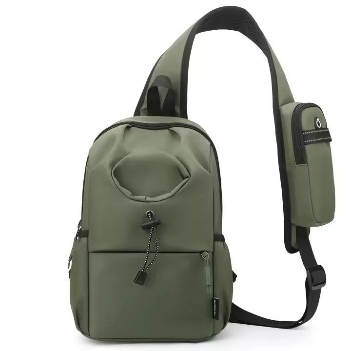Bolso de pecho antirrobo con bolsillo para botella de agua, bandolera para hombre, Mochila pequeña, bolso de hombro para deportes, viajes, senderismo - 1