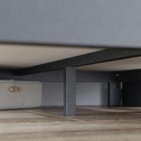 Arnav Cama 135x190 cm - Altura 26 cm - Somier de plataforma de metal con soporte de listones de madera - Negro - details 4