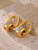 De Maple inoxidable de la venta de La Gota de metal de Empalme Stud Pendientes para las mujeres de dos maneras de desecho de color Nuevo accesorio Encanto de lujo de joyería - details 8