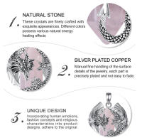 Eudora-collar prismático de cuarzo rosa Hexagonal para hombre y mujer, colgante de cuarzo rosa, piedra curativa Punk, regalo de joyería - details 4