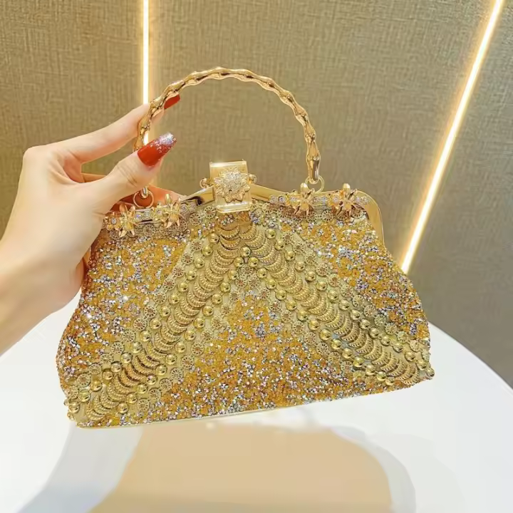 Nuevo estilo con tachuelas de diamantes para suegra, elegante bolso de noche de alta sociedad, bolso de fiesta corporal - 1