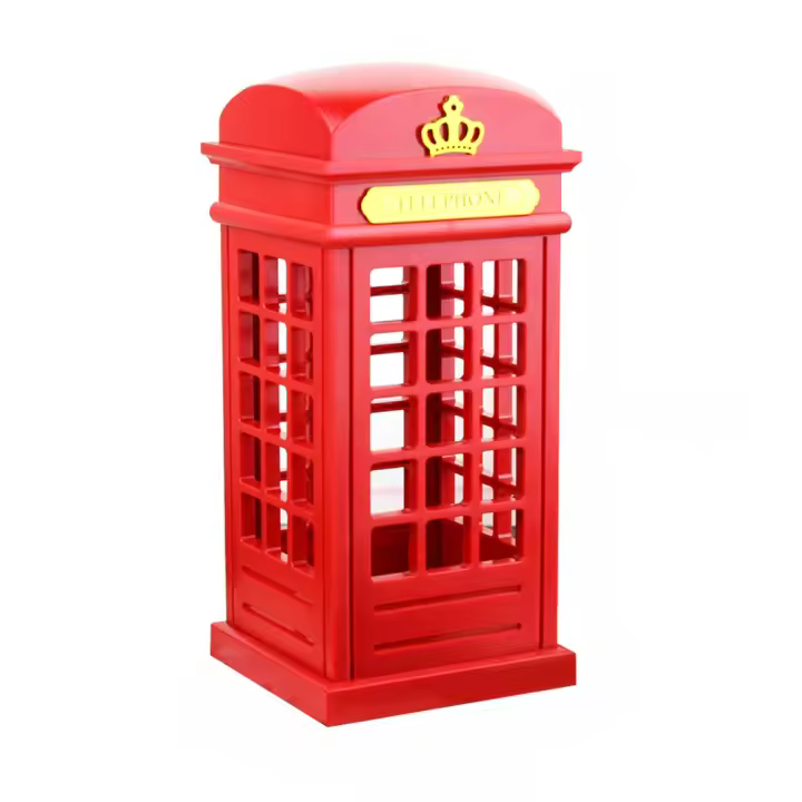 Lámpara de mesa recargable para cabina telefónica de Londres, luz nocturna USB, Retro, portátil, decoración de año nuevo para el hogar y dormitorio - 1