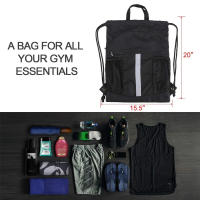 Bolsa de gimnasio deportiva de nailon, mochila ultraligera con cordón de gran capacidad, correas ajustables, mochila portátil multifuncional para senderismo - details 4