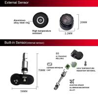 Sistema de Monitor de alarma de neumáticos de coche TPMS inteligente, pantalla de 4 sensores, advertencia de temperatura de presión de neumáticos inteligente Solar - details 8