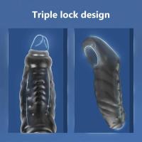 Leten-condones masculinos finos con bloqueo retardante para hombres, extensor de manga, potenciador de erección, anillo para pene, Juguetes sexuales, productos íntimos de silicona - details 7
