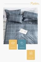 Juego de cama a cuadros, funda de edredón, sábana y funda de almohada, tamaño doble, queen y king, Simple, 3/4 - details 8