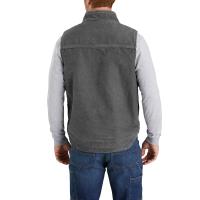 Chaleco de trabajo de algodón de pato con forro sherpa para hombre, chaqueta de lana táctica sin mangas de caza de lona simulada lavada vintage, chalecos de invierno - details 17