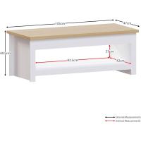 Mesa de café, Madera de ingeniería, Gris, H 40,5 x W 105 x D 47 Cm - details 9
