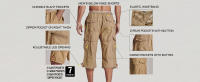Men's Casual Twill Below Knee Loose Fit Multi-Pocket Cargo Shorts - details 2